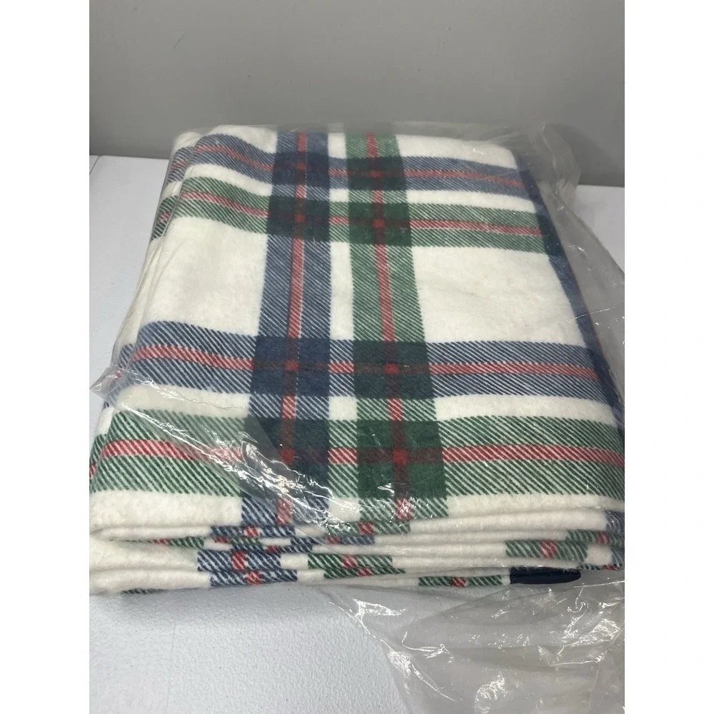 Vtg‎ Twin/Full Blanket Cannon Monticello Stockridge Plaid 72 x 90